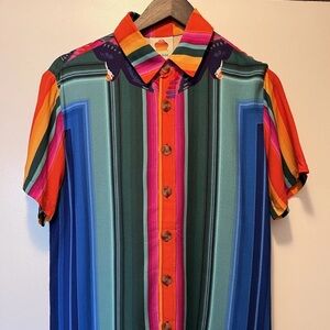 NEW WITH TAGS FARM Rio Multicolor Striped Shirt, XS